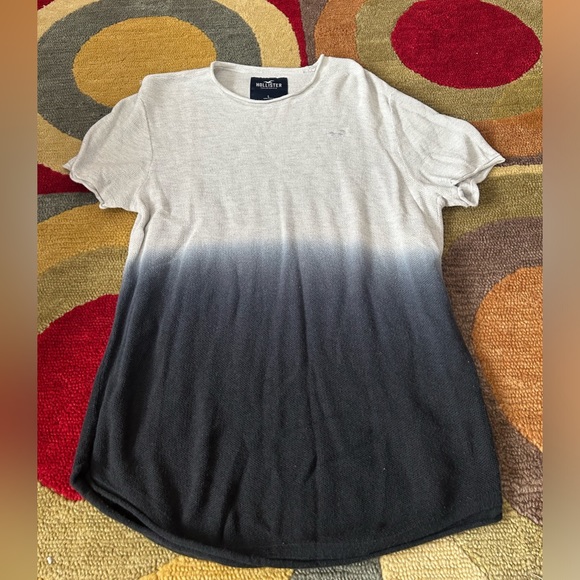 Hollister Ombre Sweater Material Short Sleeve T Shirt Men’s Large - Picture 1 of 4